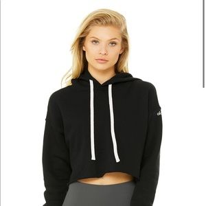 ALO yoga cropped hoodie black size small
